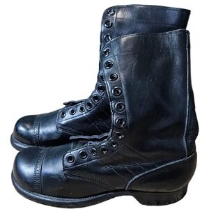 Herman Survivors Vintage Mens Black Leather Paratrooper Jump Boots Size 9 D
